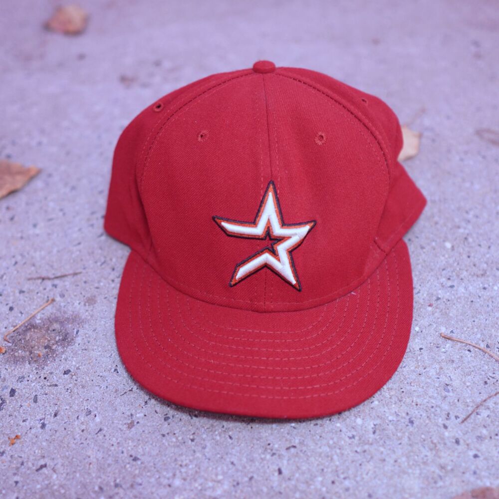 Vintage New Era 59Fifty Houston Astros Red Fitted Hat Size 8 MLB Cap Sports